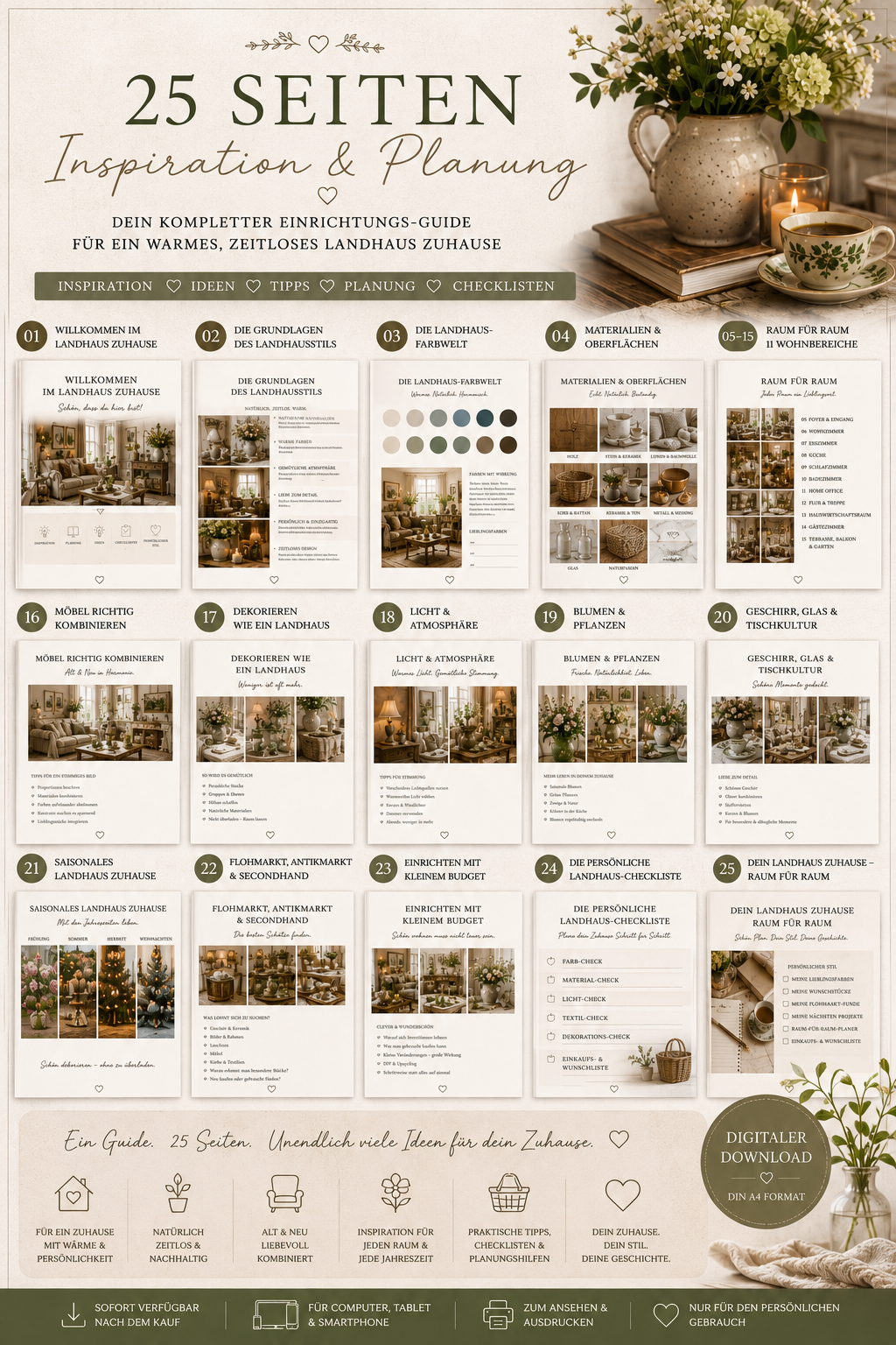 Landhaus Zuhause – Raum für Raum | Digitaler Einrichtungs-Guide